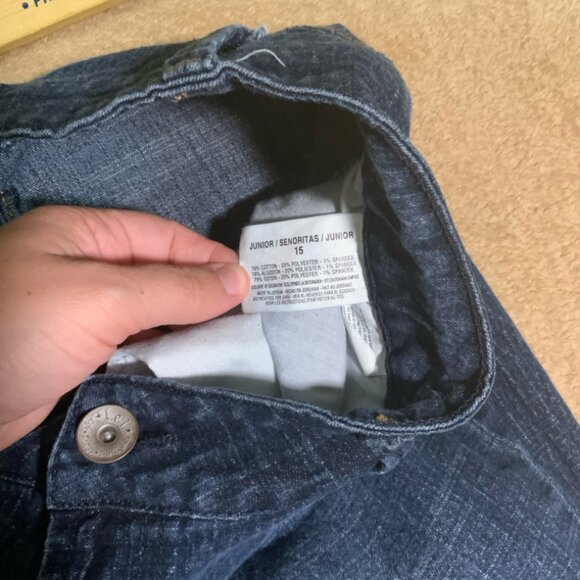 LEI Blue Jeans Juniors 15 Ashley Louise Skinny Distressed Stonewash Pocket (C) - Picture 8 of 13